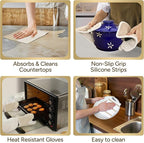 Casa Platino Pot Holders and Oven Mitts, 8-Piece – 500°F Heat Resistant Mini - Image 6
