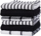 KAF Home Premium Kitchen Towels, Large 100% Cotton, Flat & Terry Absorbent Dish by KAFHome