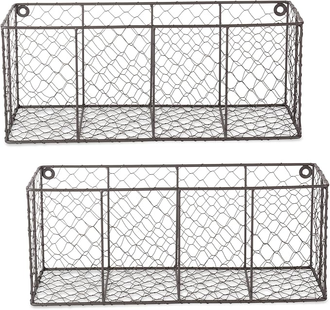 DII Chicken Wire Collection Farmhouse Vintage Wall Baskets, Medium Basket by DII