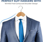 JS Hanger Wooden Coat Hangers, 20 Pack High Grade 17.5 Inch Wood Suit Hangers - Image 3