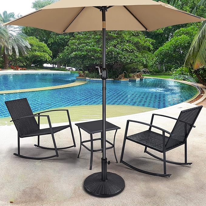 Yaheetech 22 lbs Heavy Duty Outdoor Umbrella Base 18" Round Patio Umbrella Stand Market Umbrella Base for Garden & Lawn, Black - Image 7
