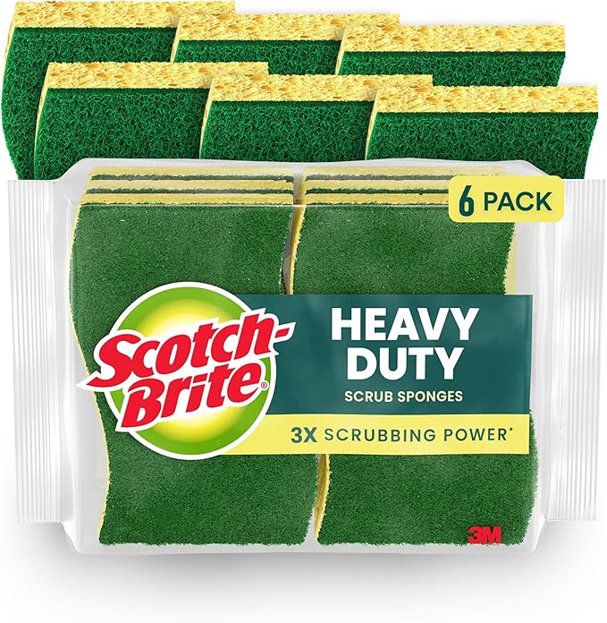 Scotch-Brite Heavy Duty Scrub Sponge, 6 Kitchen Sponges by Scotch-Brite