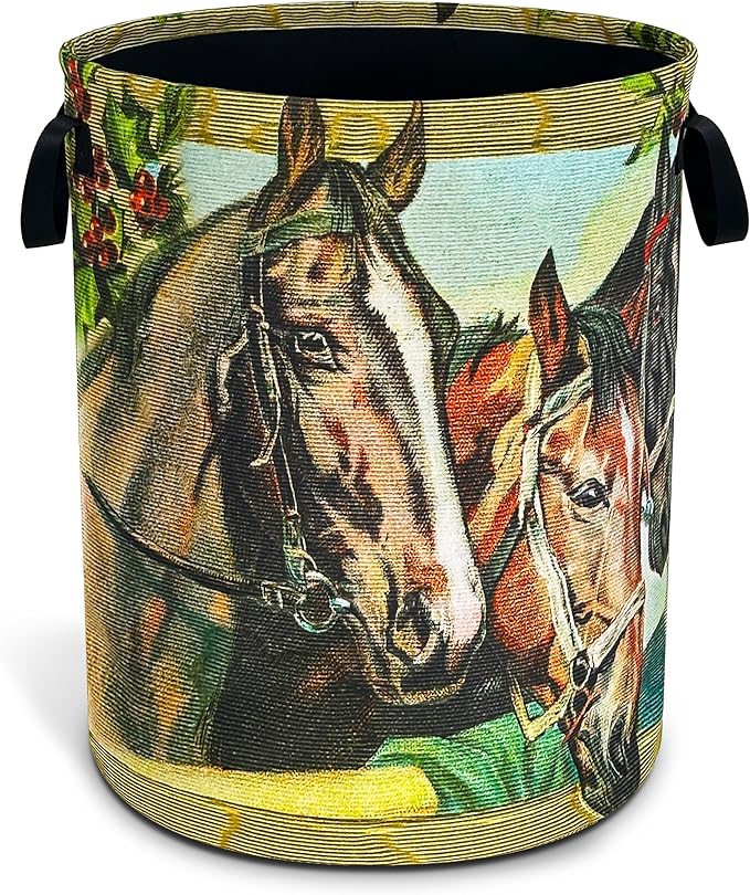 Horse Laundry Basket Riding Animal Oxford Cloth Laundry Hamper Funny by Unknown
