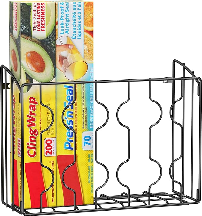 Simple Houseware Wall Door Mount Kitchen Wrap Organizer Rack by SimpleHouseware
