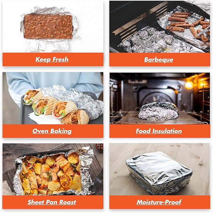 Pre-Cut Pop-Up Aluminum Foil Sheets, 9 x 10.75 Inches, 500 Sheets Bulk Pack – - Image 3