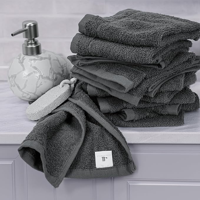 Tens Towels Pack of 12 Washcloths, 12 x 12 Inches, Lighter Weight, Quick to Dry - Image 5