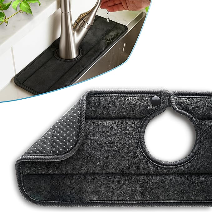 The Original Ternal Sinkmat Drip Catcher & Splash Guard, Faucet Mat by TernalProducts