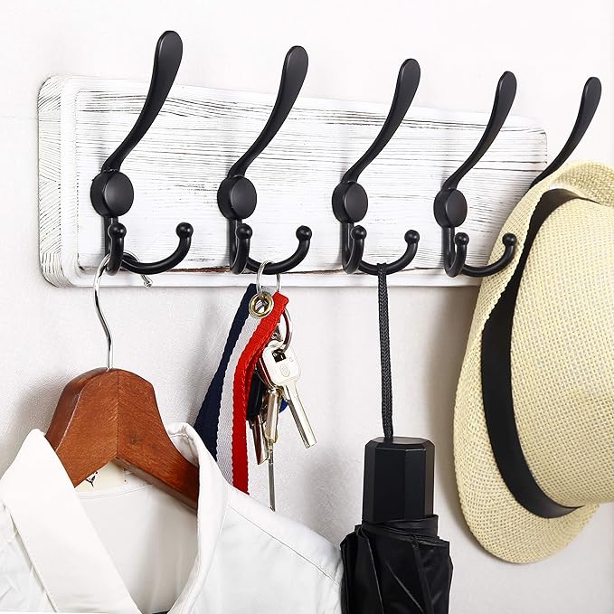 WEBI Coat Rack Wall Mount, Wood Coat Hooks Wall Mounted Coat Hanger, Wall Hook - Image 2