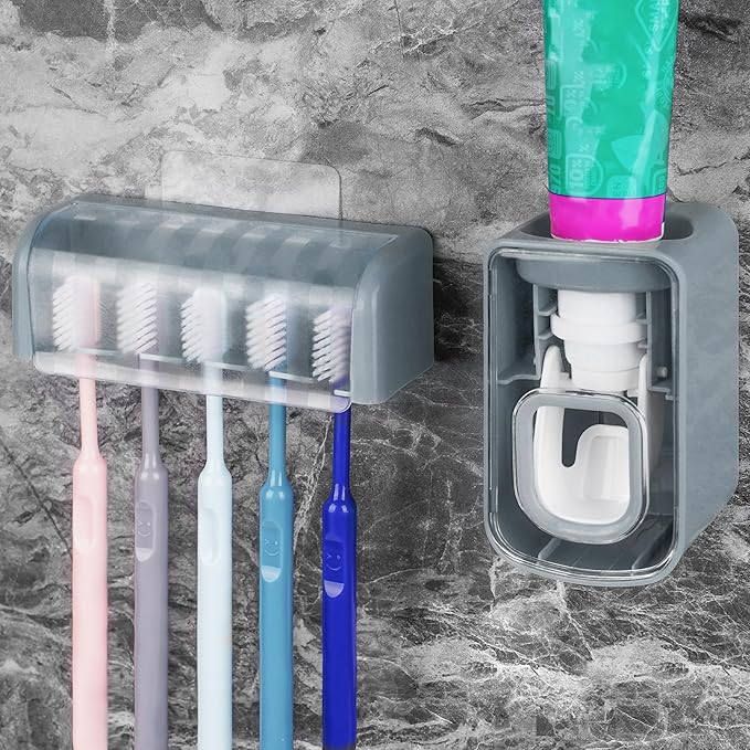 5 Slots Wall Mount Toothbrush Holder by LUEXBOX