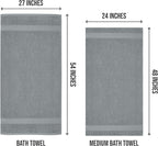 Utopia Towels 6 Pack Medium Bath Towel Set, 24 by 48 Inches, 500 GSM 100% Ring - Image 2