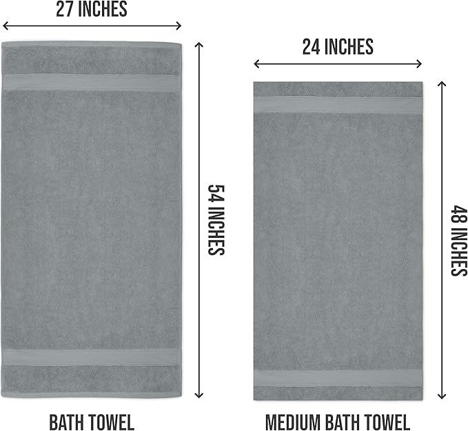 Utopia Towels 6 Pack Medium Bath Towel Set, 24 by 48 Inches, 500 GSM 100% Ring - Image 2