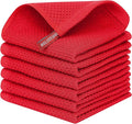 Kitinjoy 100% Cotton Kitchen Dish Cloths, 6 Pack Waffle Weave Ultra Soft by Kitinjoy