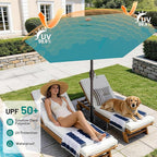 AreShark 7.5FT Patio Umbrella Table Market Umbrella with 6 Sturdy Ribs, Button Tilt/Crank, Heavy-Duty Outdoor Umbrellas for Pool, Deck, Garden and Backyard, Cerulean - Image 4