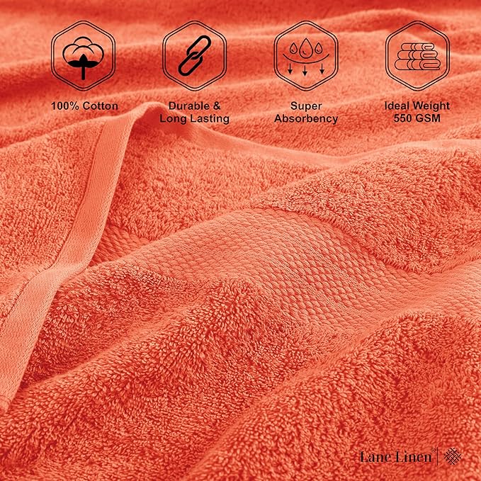 LANE LINEN 100% Ring Spun Cotton Bath Towels - Image 6