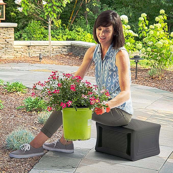 Simplay3 Handy Home 3-Level Heavy Duty Work/Garden Seat - 12" x 15" x 9" - Gray, Made in USA - Image 6