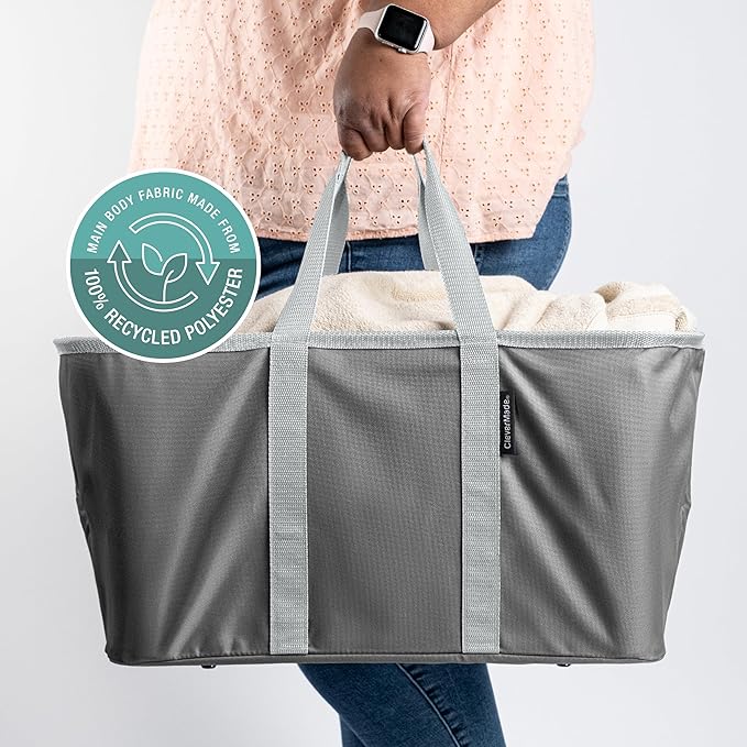 CleverMade Collapsible Laundry Tote 2-Pack – Foldable Carry-All Storage Bin - Image 7