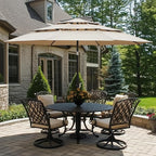 Yaheetech 3-Tier Patio Umbrella 10ft Vented Outdoor Canopy Sun Shade Large Market Table Umbrella Double-layer Cloth & Push-button Tilting for Yard/Garden/Park Tan - Image 2