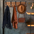 WEBI Rustic Coat Rack Wall Mount, Solid Wood Coat Hooks Wall Mounted Coat Hanger - Image 8