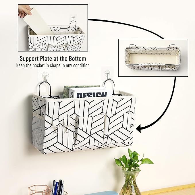 2pcs Large Wall Hanging Storage Bag, Door Closet Linen Fabric Pockets Organizer - Image 3