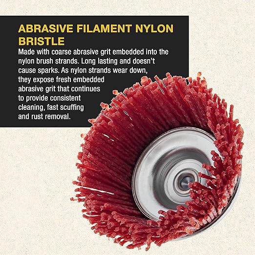 Dura-Gold 2.5" Abrasive Filament Nylon Bristle Cup Brush - Image 4
