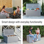 Rubbermaid Extra Large Resin Outdoor Storage Deck Box (134 Gal), Weather Resistant, Gray, Deck Organization for Home/Backyard/Pool Chemicals/Toys/Garden Tools/Porch/Patio Cushions - Image 4