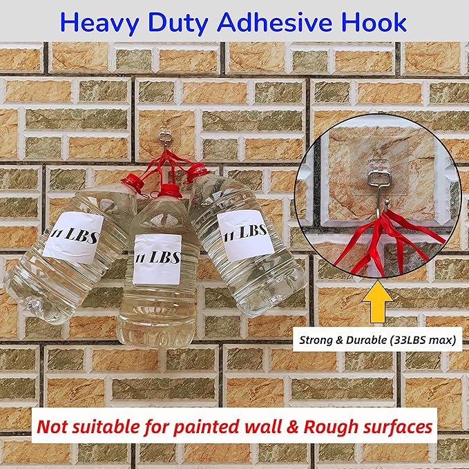 Large Adhesive Hooks, Transparent Waterproof Oil-Proof and Rustproof, Towel and - Image 3