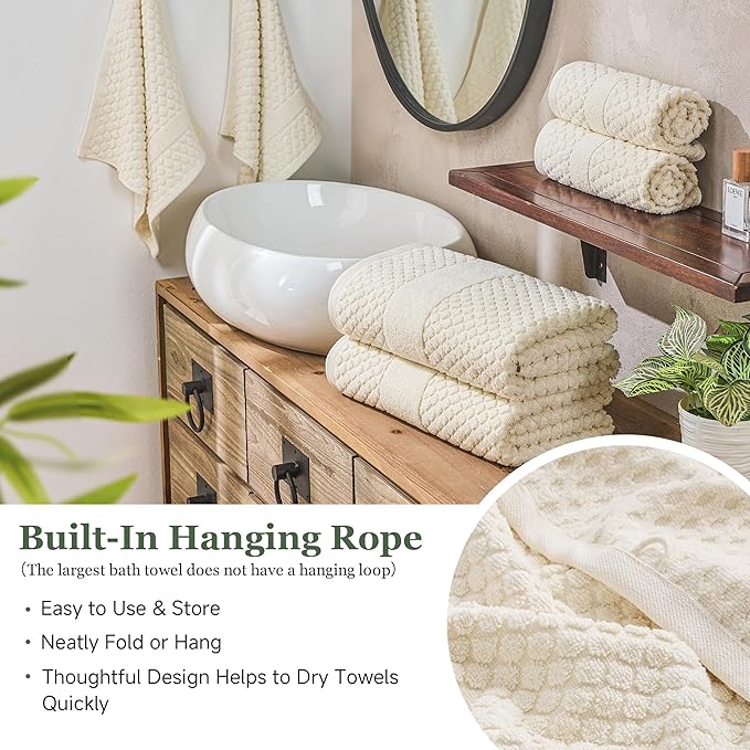 Simple&Opulence 6 Piece Luxury Towel Set, 100% Cotton Bathroom Towels - Image 3