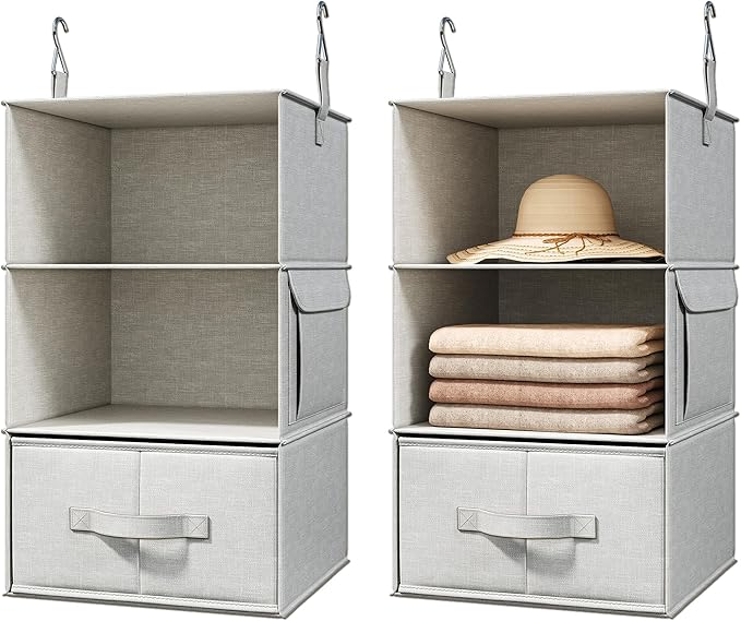 Vailando 3-Shelf Hanging Closet Organizer, Baby Clothes Storage and Organization by Vailando