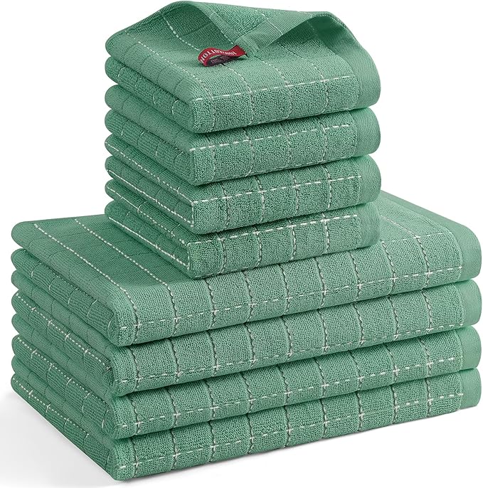 Mordimy 100% Cotton Terrycloth Kitchen Towels and Dishcloths Sets, Soft and by Mordimy