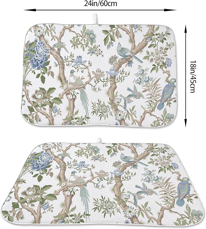 Chinoiserie Dish Drying Mat 18x24 Inches - Image 6