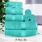 SUPERIOR Egyptian Cotton Pile 8 Piece Towel Set, Includes 2 Bath, 2 Hand - Image 3