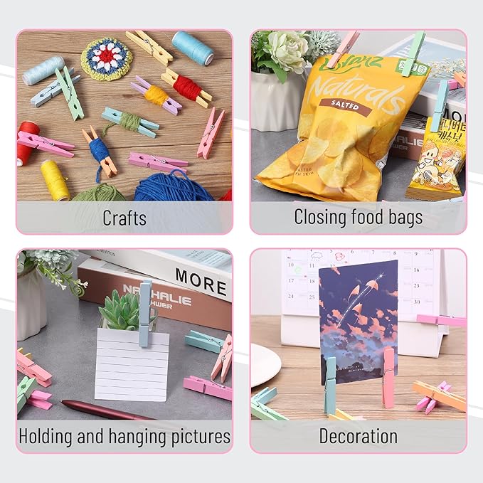 Mr. Pen- Wooden Clothes Pins, Natural Wood, 50 Pack, 2.9 Inch, Pastel Colors - Image 5