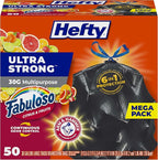 Hefty Ultra Strong 30 Gallon Trash Bags, Large Trash Bags 30 Gallon Size by Hefty