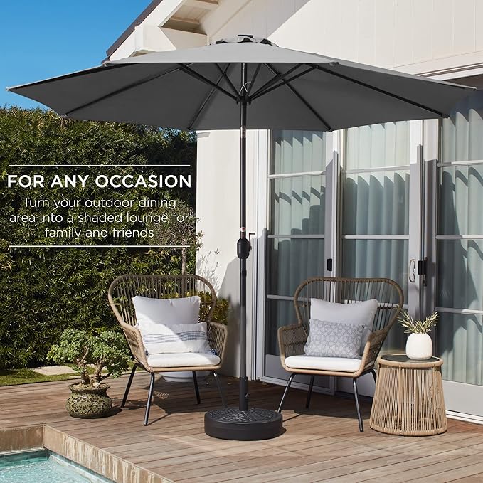 Best Choice Products 10ft Outdoor Table Compatible Steel Polyester Market Patio Umbrella w/Crank and Easy Push Button Tilt - Image 3