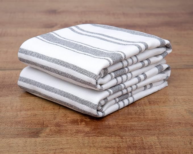 Sticky Toffee Hand Towels for Bathroom Set of 2 – 28x16 in White and Gray - Image 4