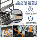 2 Tier Dish Drying Rack Carbon Steel Screw Free - Image 4