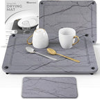 Stone Drying Mat for Kitchen Counter + Sink Caddy | 15.7"x11.8" Diatomaceous by Dropereum