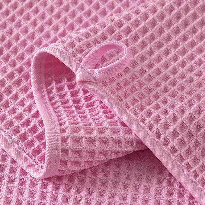 Microfiber Waffle Face Towels, 2 Pieces, Fast Drying, Lint Free 430 GSM - Image 3