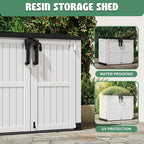 LHBcraft Outdoor Storage Cabinet 36 Cu Ft with Lockable Doors, Portable Horizontal Resin Storage Shed -Easy to Assemble, Waterproof Outdoor Storage Box for Backyards,Patios - Image 4
