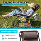 Homall Zero Gravity Chair Patio Folding Lawn Outdoor Lounge Gravity Camp Reclining Lounge Chair with Cup Holder Pillows for Poolside Backyard and Beach Set of 4 (Brown) - Image 5