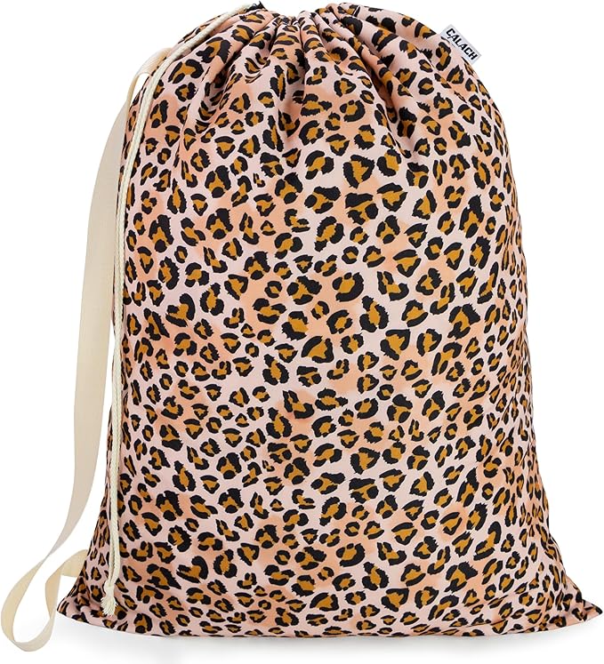 Canvas Laundry Bag with shoulder Strap 24"Wx 29"H, Large Drawstring Dirty by CALACH