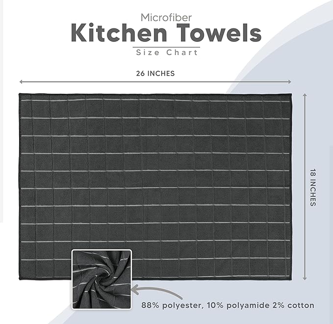 Utopia Towels - Microfiber Kitchen Towels, Super Absorbent 18 x 26 Inches - Image 2