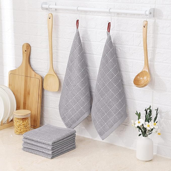 Homaxy 100% Cotton Terry Kitchen Dish Cloths, Ultra Soft and Absorbent Dish - Image 6