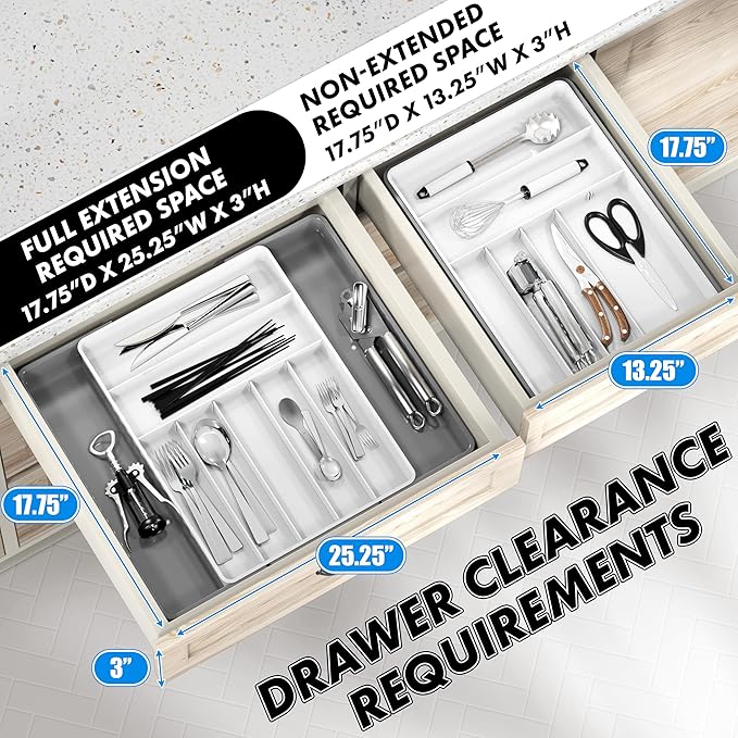 Simple Houseware Expandable Kitchen Drawer Flatware Organizer - Image 3