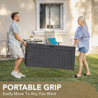 Devoko 120 Gallon Deck Box Resin Outdoor Storage Box Waterproof for Patio, Large Outdoor Storage Bench Lockable for Outside (Grey) - Image 6