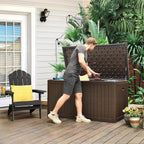 YITAHOME XXL 230 Gallon Large Deck Box,Outdoor Storage for Patio Furniture Cushions,Garden Tools with Flexible Divider,Waterproof,Lockable (Brown) - Image 4