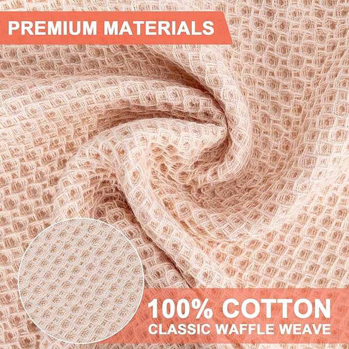BOOMIBOO 4-Pack Dish Towels, 100% Cotton Waffle Weave, Ultra Soft Absorbent - Image 2