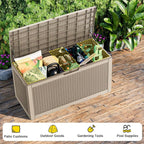 121 Gallon Outdoor Storage Box - Deck Box Waterproof Patio Furniture, Garden Tools, Cushions, Pool Accessories Outside Storage Resin Box, Grey - Image 6