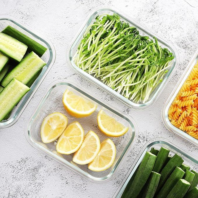 HOMBERKING 10 Pack 22oz Glass Meal Prep Containers, Food Storage Containers - Image 7