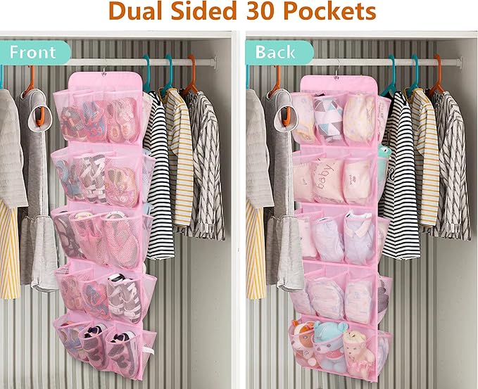 MISSLO 30 Large Pockets Dual Sided Hanging Shoe Organizer - Image 2